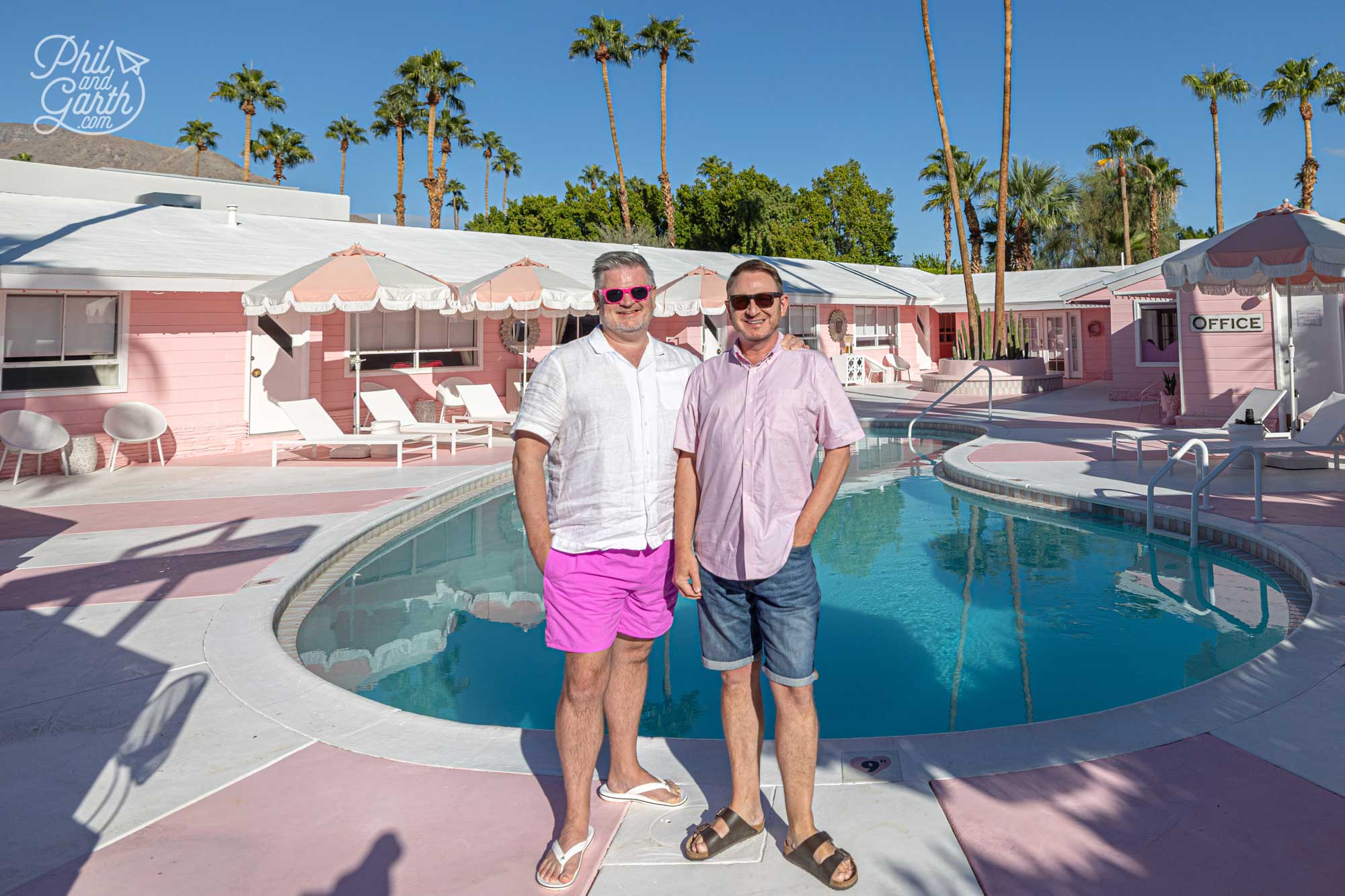 Phil and Garth at the fabulous Trixie Motel, Palm Springs