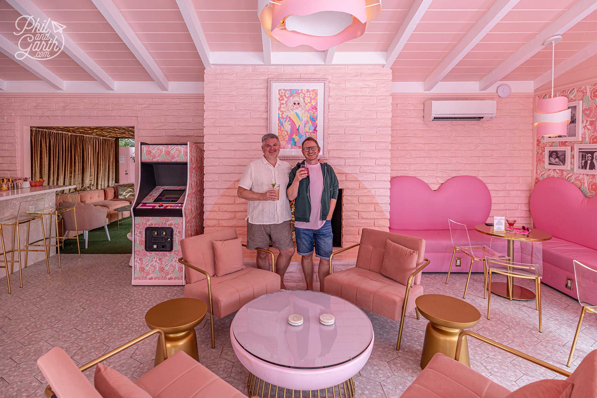 Phil and Garth in the Barbara Bar Trixie Motel