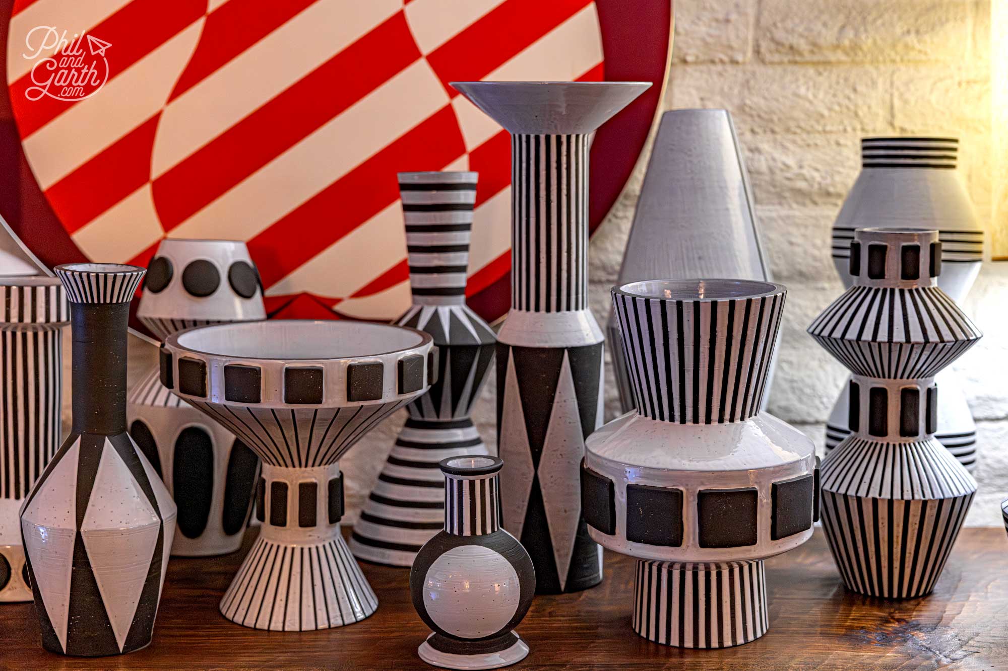 Statement pottery display in the lobby Parkers Palm Springs