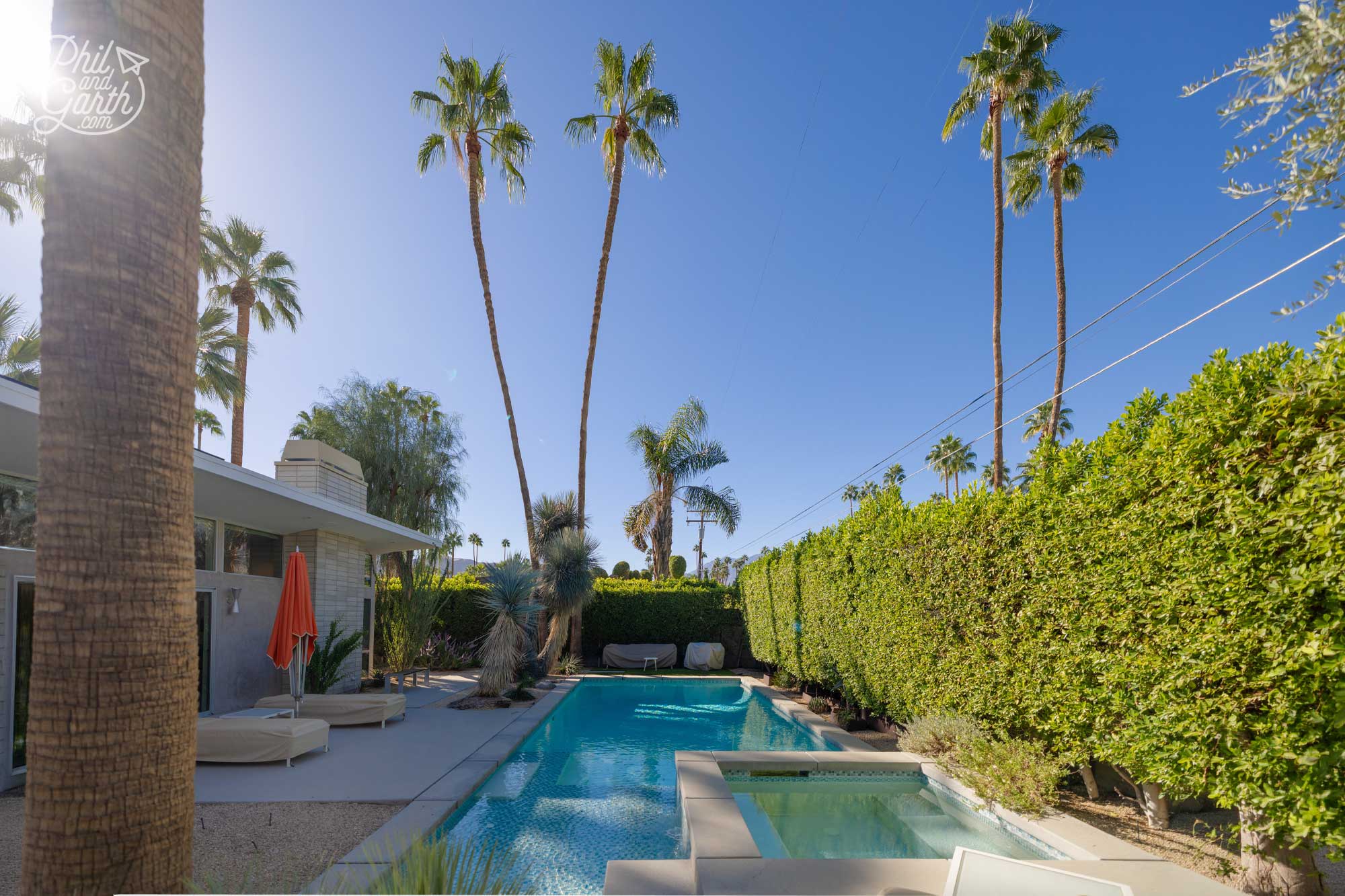 The back garden was so private with an inviting pool