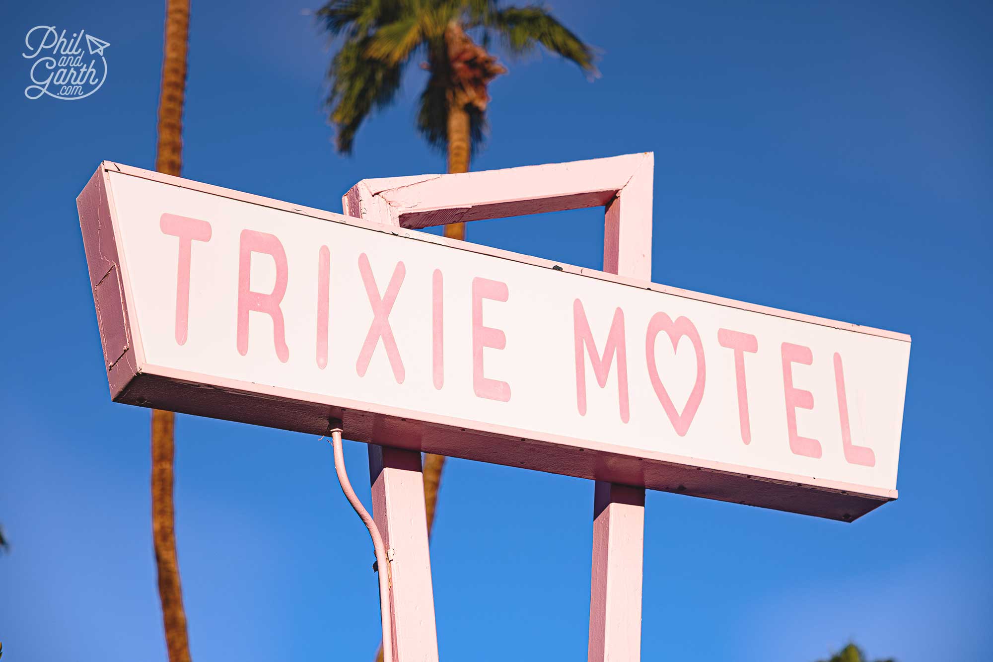 Trixie Motel sign Review Palm Springs