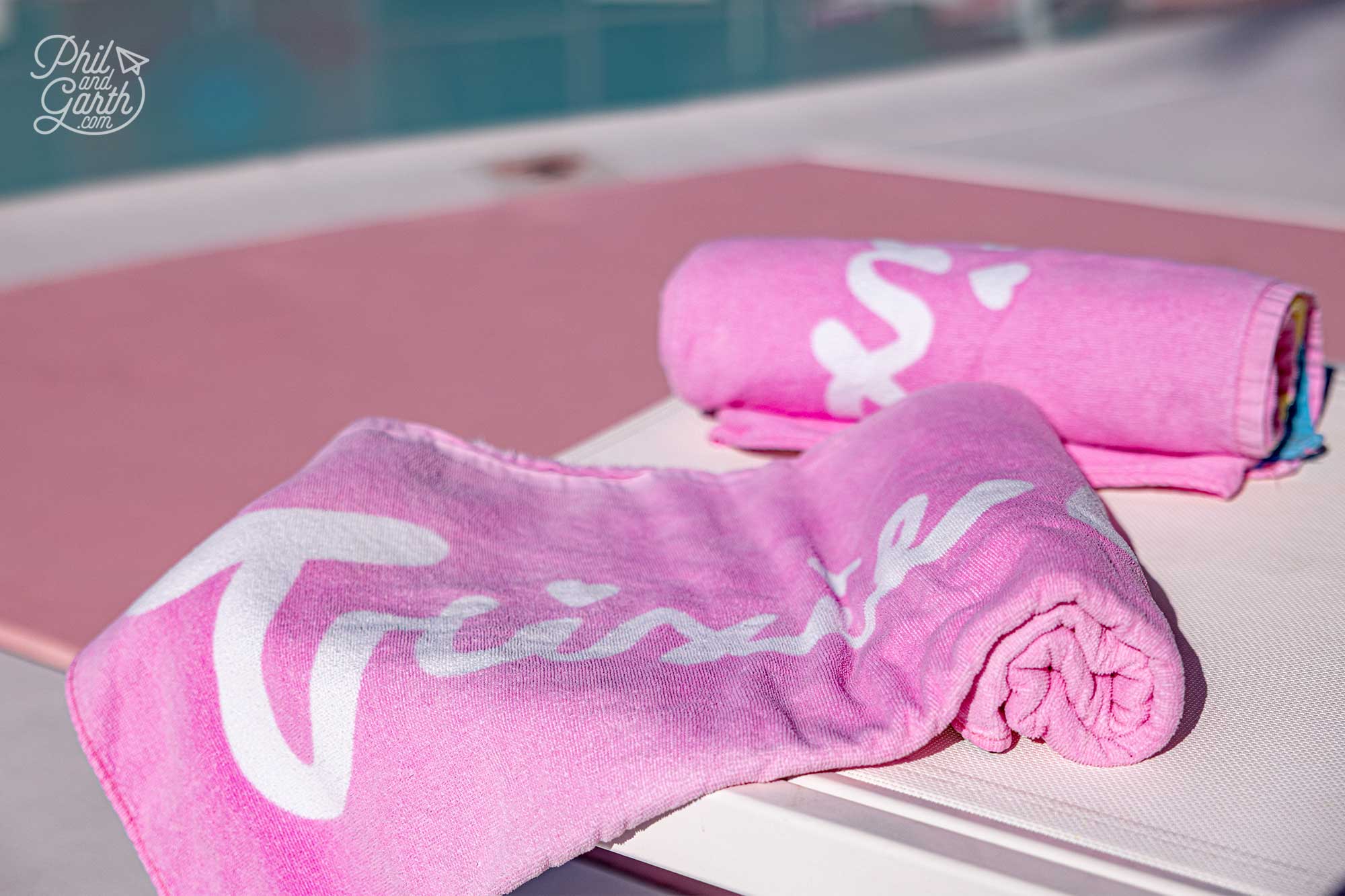 Trixie branded pool towels