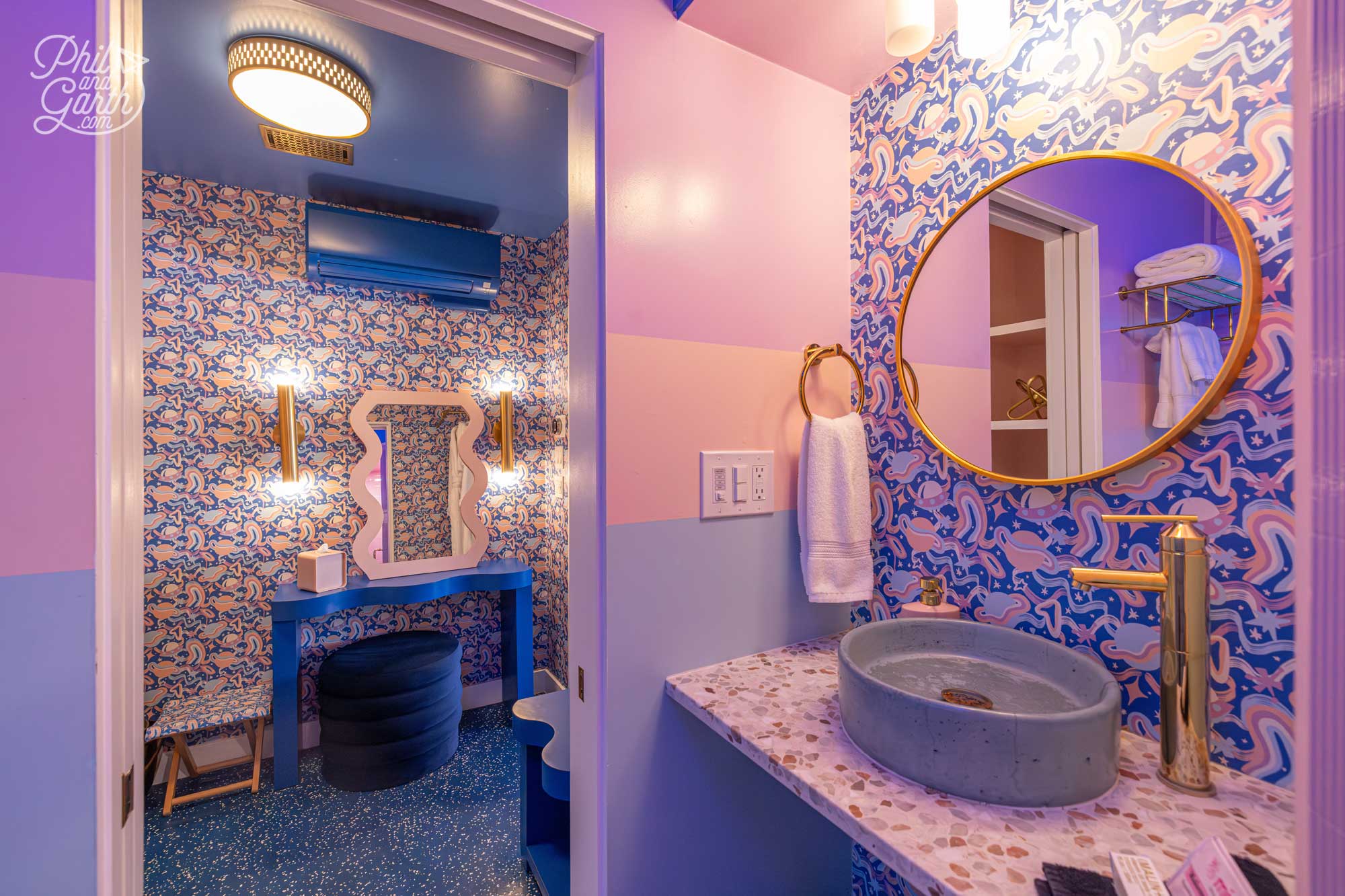 View from the bathroom into the dressing room