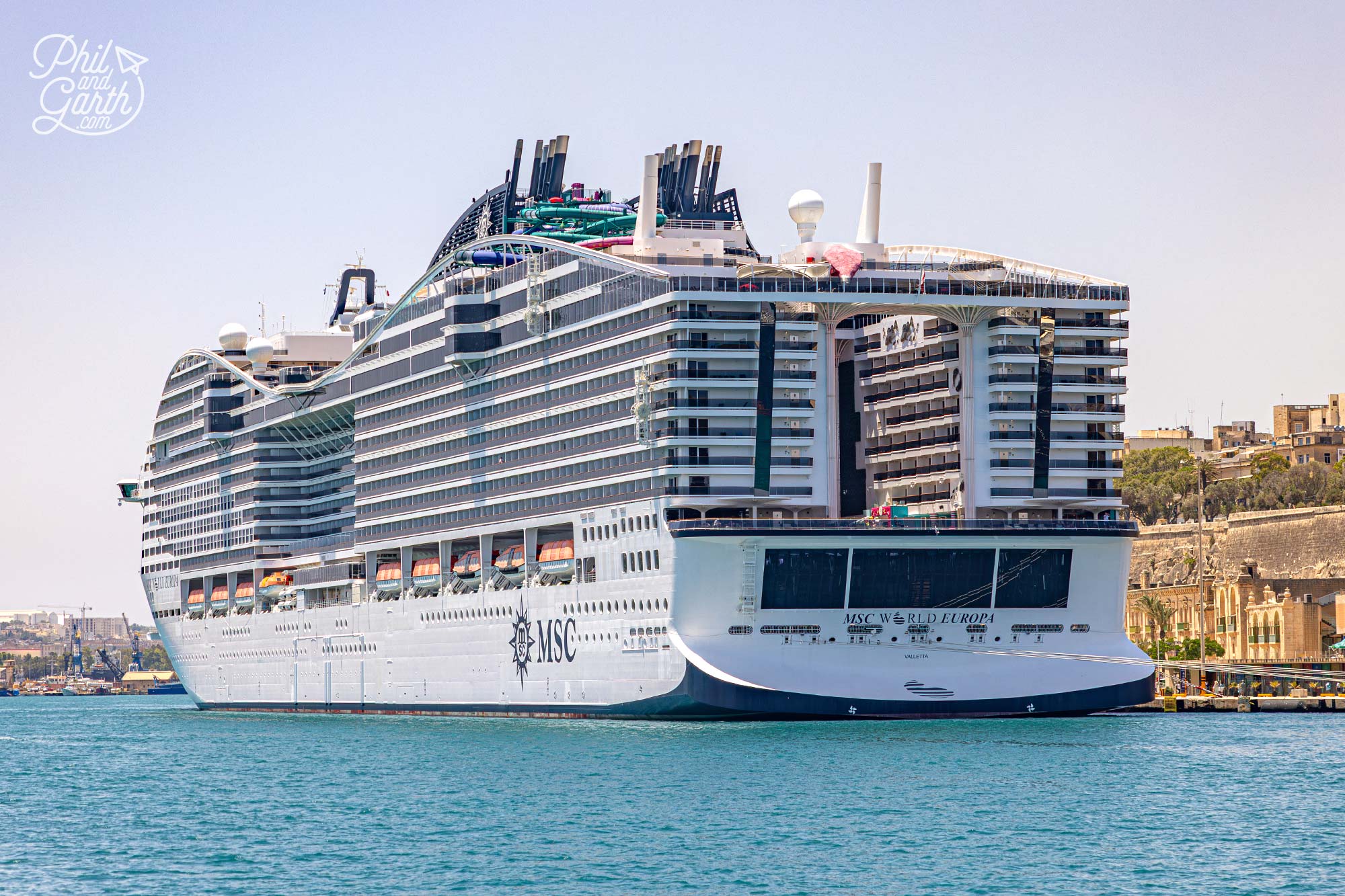 Cruising past some massive cruise ship Valletta things to do