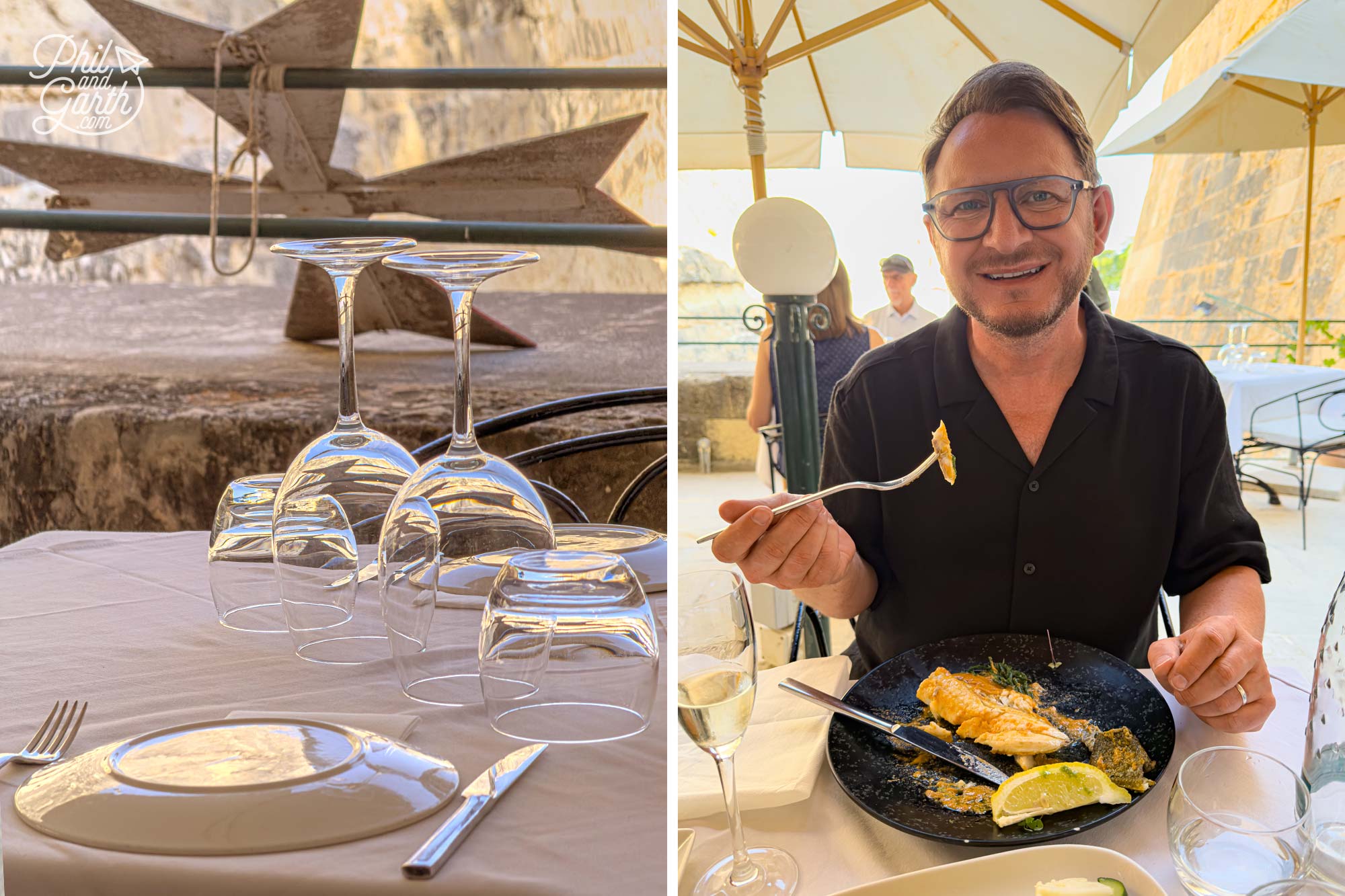 Garth enjoying one of the best meals we had in Valletta