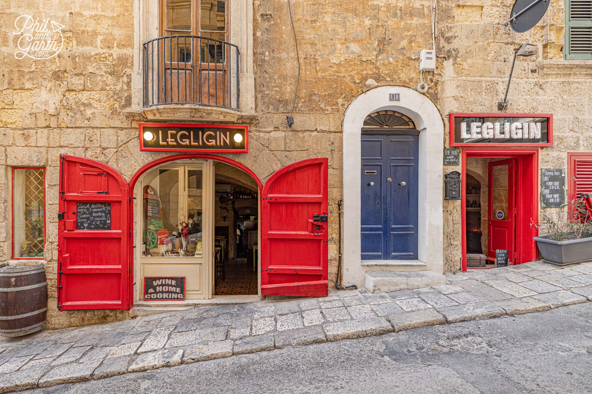 The reasonably priced Michelin listed Legligin restaurant in Valletta Malta