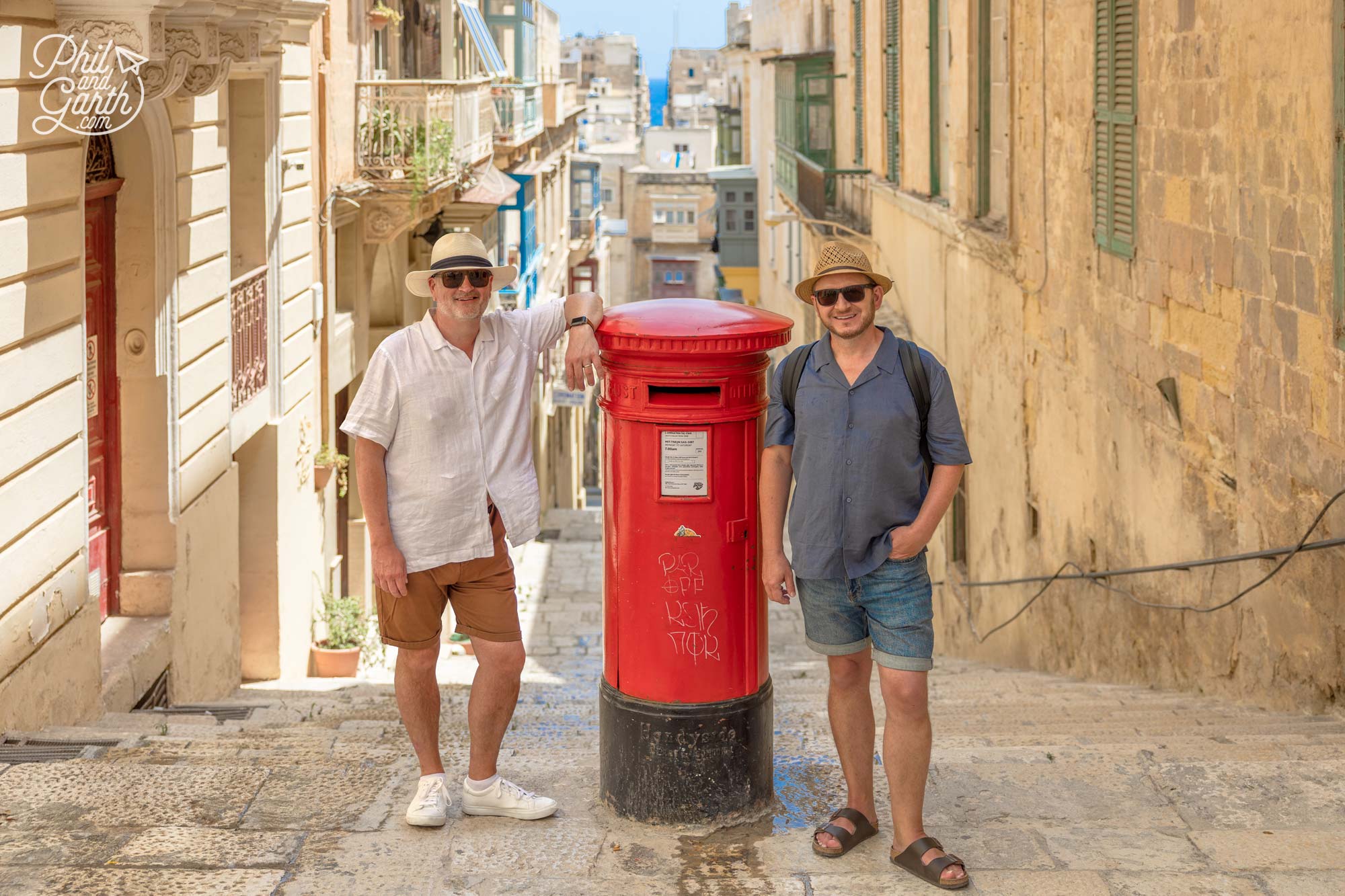 Phil and Garth in the historic captial city Valletta Malta things to do