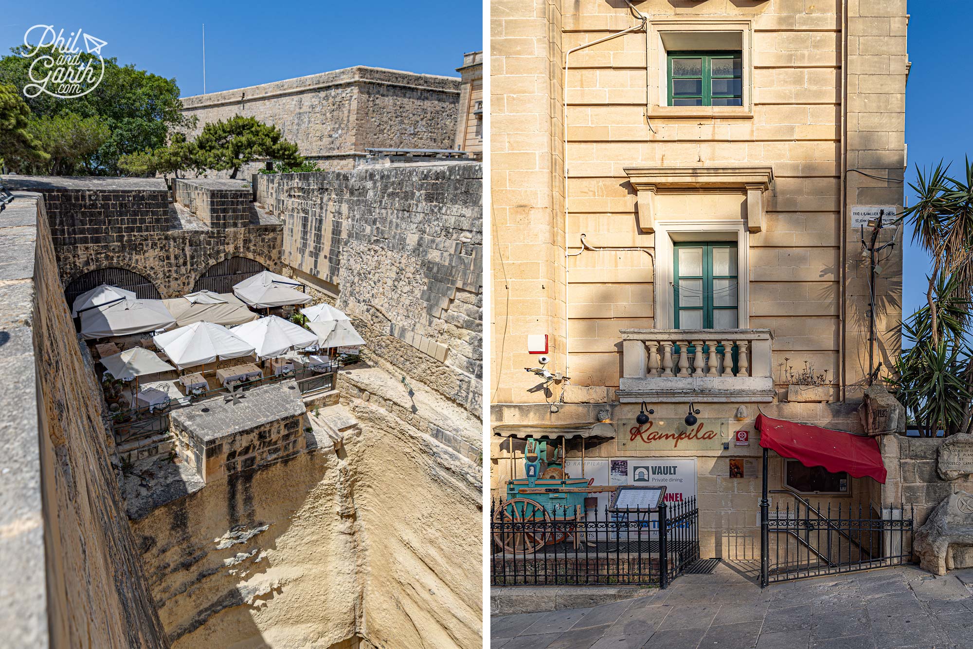 Rampila's incredible setting surrounded by Valletta’s historic fortifications