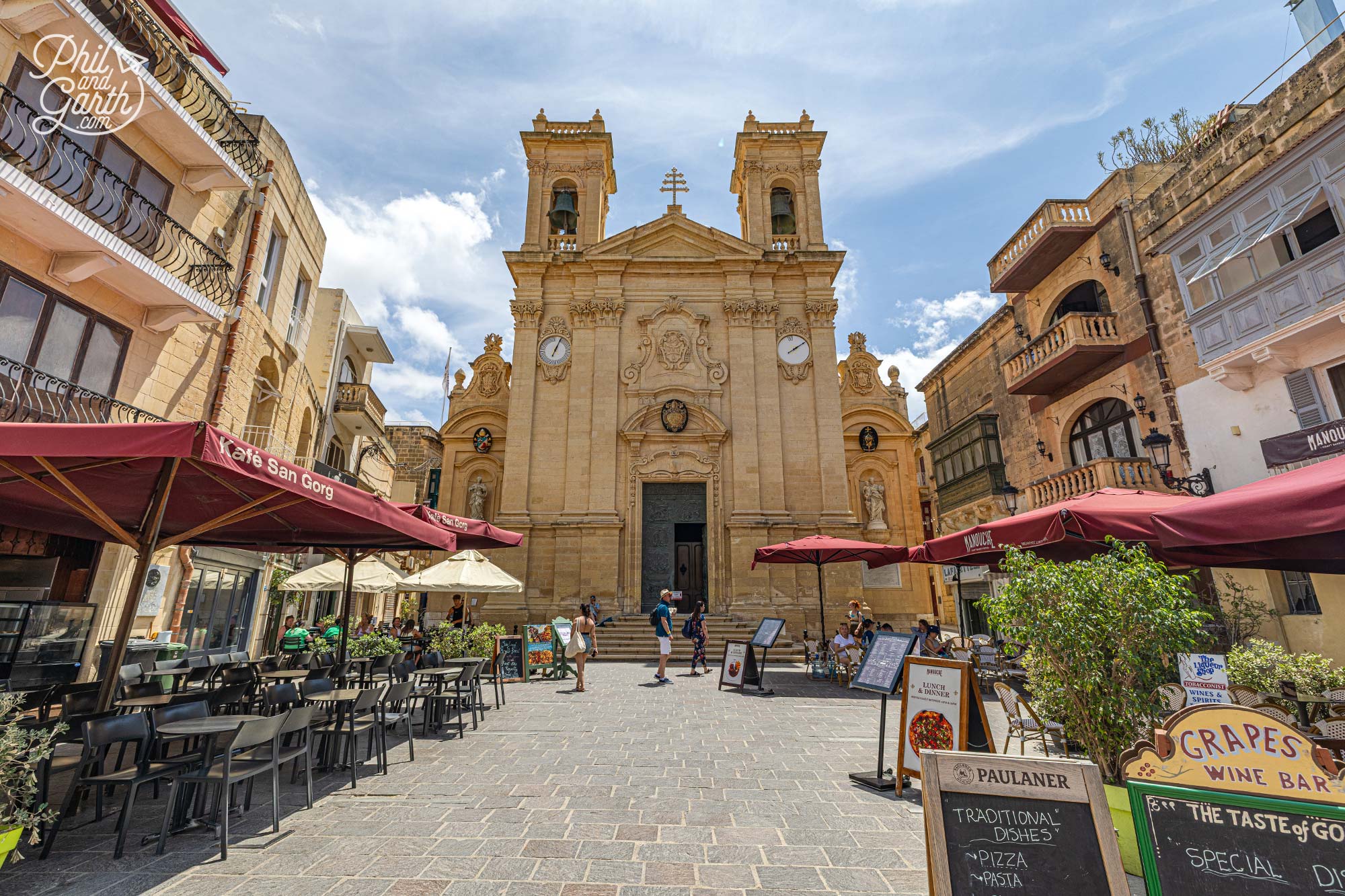 St George's Basilica stands proudly at the heart of Victoria on a pretty square with nice restaurants