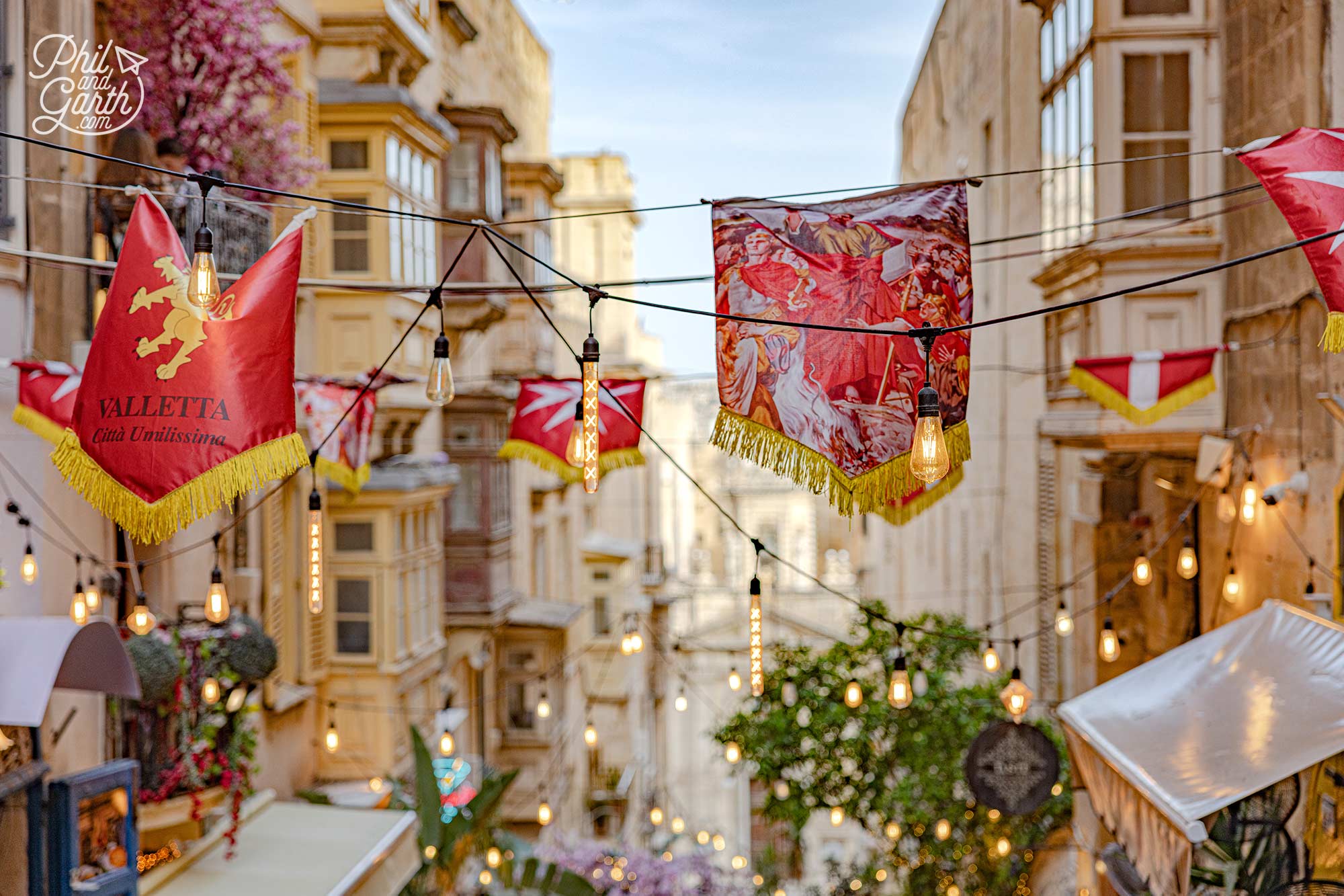 Valletta's charming streets are full of character, especially as night falls