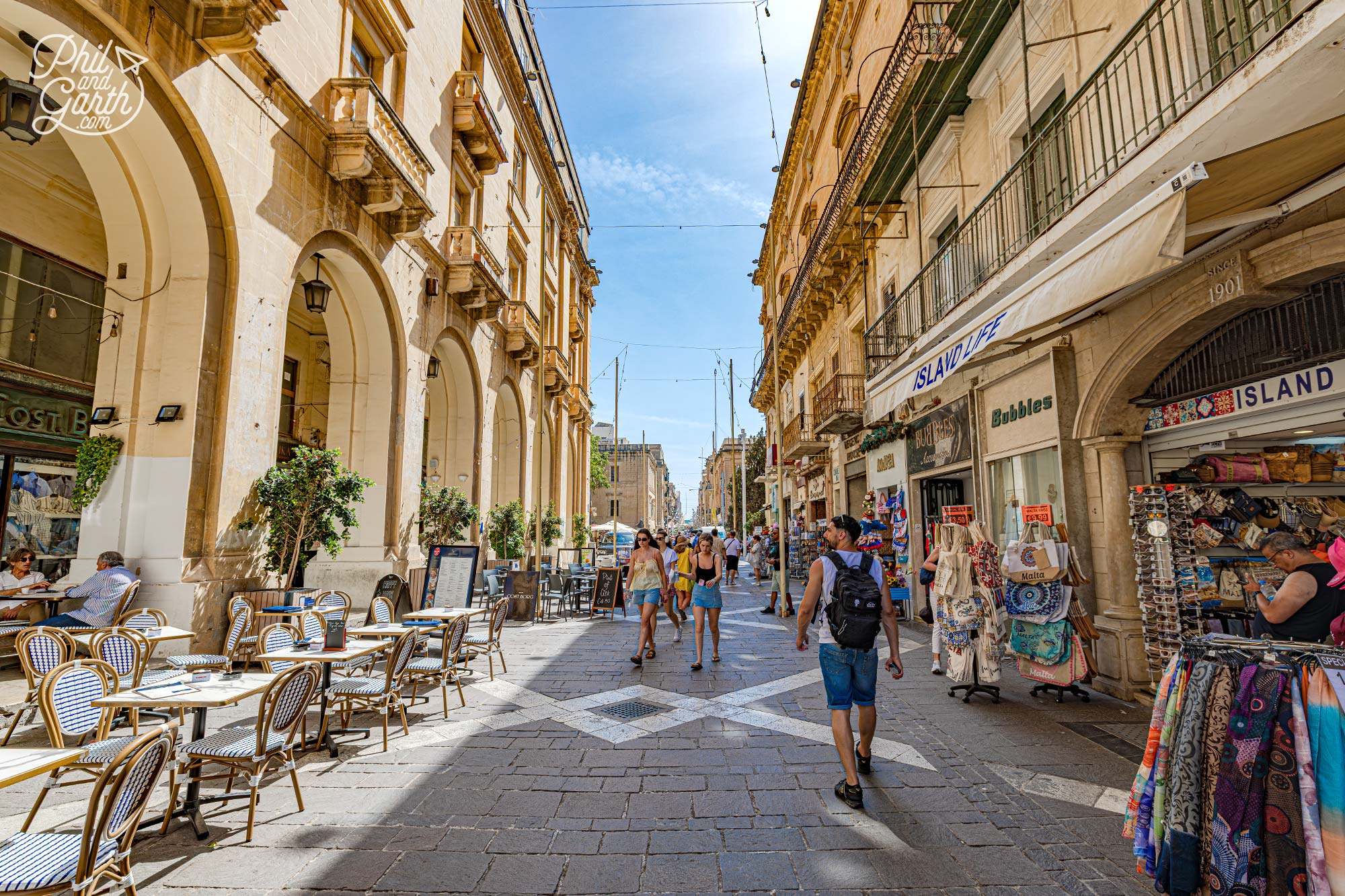 Walking down Republic Street, Valletta